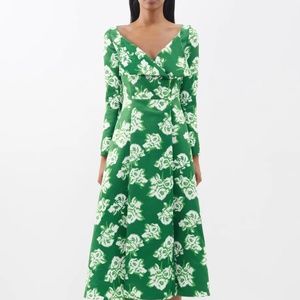 Emilia Wickstead - Ellison floral-print taffeta faille midi dress NWT